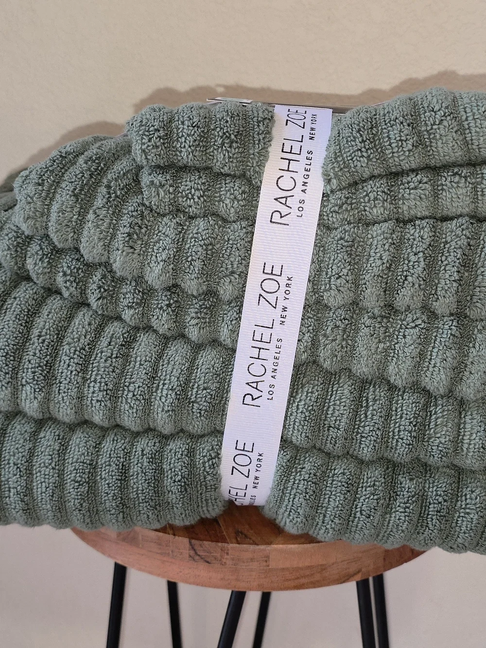 Rachel Zoe, 6 Pcs Cotton Towel Set - Sage Green
